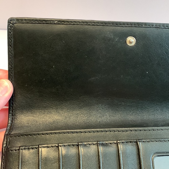 Vintage Coach Hamptons Black Signature Stripe Envelope Wallet - Picture 15 of 17